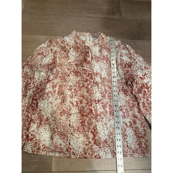 Chicos Womens Snake Skin Patterned Long Sleeve Blouse Size XL - Picture 2 of 6